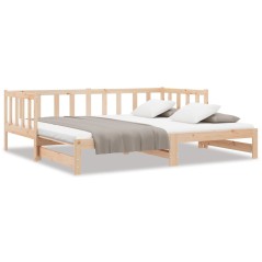 vidaXL Tagesbett Ausziehbar 2x(80x200) cm Massivholz Kiefer