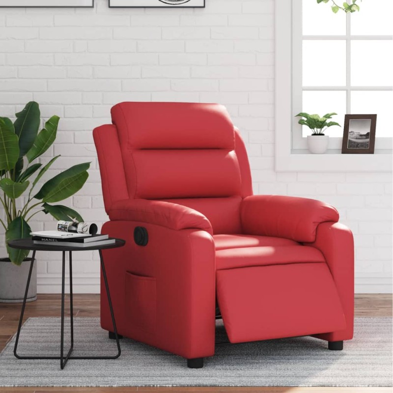 vidaXL Relaxsessel Elektrisch Rot Kunstleder vidaXL Relaxsessel Elektrisch Rot Kunstleder