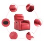 vidaXL Relaxsessel Elektrisch Rot Kunstleder vidaXL Relaxsessel Elektrisch Rot Kunstleder
