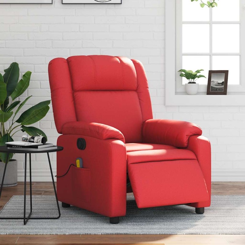 vidaXL Massagesessel Elektrisch Rot Kunstleder vidaXL Massagesessel Elektrisch Rot Kunstleder