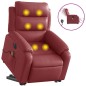 vidaXL Massagesessel mit Aufstehhilfe Elektrisch Weinrot Kunstleder vidaXL Massagesessel mit Aufstehhilfe Elektrisch Weinrot Kunstleder
