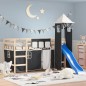 vidaXL Vorhänge für Hochbett mit Turm Weiß und Schwarz Polyester vidaXL Vorhänge für Hochbett mit Turm Weiß und Schwarz Polyester