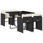 vidaXL 5-tlg. Garten-Essgruppe mit Kissen Schwarz Poly Rattan vidaXL 5-tlg. Garten-Essgruppe mit Kissen Schwarz Poly Rattan