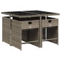 vidaXL 5-tlg. Garten-Essgruppe mit Kissen Grau Poly Rattan vidaXL 5-tlg. Garten-Essgruppe mit Kissen Grau Poly Rattan