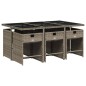 vidaXL 7-tlg. Garten-Essgruppe mit Kissen Grau Poly Rattan vidaXL 7-tlg. Garten-Essgruppe mit Kissen Grau Poly Rattan
