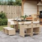 vidaXL 9-tlg. Garten-Essgruppe mit Kissen Beige Poly Rattan vidaXL 9-tlg. Garten-Essgruppe mit Kissen Beige Poly Rattan