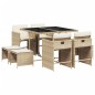 vidaXL 9-tlg. Garten-Essgruppe mit Kissen Beige Poly Rattan vidaXL 9-tlg. Garten-Essgruppe mit Kissen Beige Poly Rattan