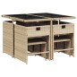 vidaXL 9-tlg. Garten-Essgruppe mit Kissen Beige Poly Rattan vidaXL 9-tlg. Garten-Essgruppe mit Kissen Beige Poly Rattan