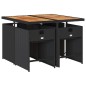 vidaXL 5-tlg. Garten-Essgruppe mit Kissen Schwarz Poly Rattan vidaXL 5-tlg. Garten-Essgruppe mit Kissen Schwarz Poly Rattan