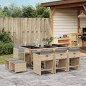 vidaXL 11-tlg. Garten-Essgruppe mit Kissen Beigemischung Poly Rattan vidaXL 11-tlg. Garten-Essgruppe mit Kissen Beigemischung Poly Rattan