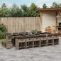 vidaXL 17-tlg. Garten-Essgruppe mit Kissen Grau Poly Rattan vidaXL 17-tlg. Garten-Essgruppe mit Kissen Grau Poly Rattan