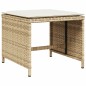 vidaXL 17-tlg. Garten-Essgruppe mit Kissen Beige Poly Rattan