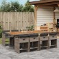 vidaXL 9-tlg. Garten-Essgruppe mit Kissen Grau Poly Rattan vidaXL 9-tlg. Garten-Essgruppe mit Kissen Grau Poly Rattan