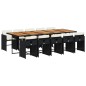 vidaXL 11-tlg. Garten-Essgruppe mit Kissen Schwarz Poly Rattan vidaXL 11-tlg. Garten-Essgruppe mit Kissen Schwarz Poly Rattan