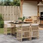 vidaXL 5-tlg. Garten-Essgruppe mit Kissen Beige Poly Rattan vidaXL 5-tlg. Garten-Essgruppe mit Kissen Beige Poly Rattan
