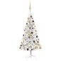Künstlicher Weihnachtsbaum mit LEDs & Kugeln Silbern 150 cm PET Künstlicher Weihnachtsbaum mit LEDs & Kugeln Silbern 150 cm PET