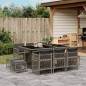vidaXL 11-tlg. Garten-Essgruppe mit Kissen Grau Poly Rattan vidaXL 11-tlg. Garten-Essgruppe mit Kissen Grau Poly Rattan