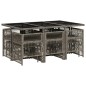 vidaXL 11-tlg. Garten-Essgruppe mit Kissen Grau Poly Rattan vidaXL 11-tlg. Garten-Essgruppe mit Kissen Grau Poly Rattan