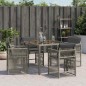 vidaXL Gartenstühle mit Kissen 4 Stk. Grau Poly Rattan vidaXL Gartenstühle mit Kissen 4 Stk. Grau Poly Rattan