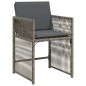 vidaXL Gartenstühle mit Kissen 4 Stk. Grau Poly Rattan vidaXL Gartenstühle mit Kissen 4 Stk. Grau Poly Rattan