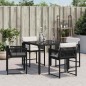 vidaXL Gartenstühle mit Kissen 4 Stk. Schwarz Poly Rattan vidaXL Gartenstühle mit Kissen 4 Stk. Schwarz Poly Rattan