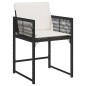 vidaXL Gartenstühle mit Kissen 4 Stk. Schwarz Poly Rattan vidaXL Gartenstühle mit Kissen 4 Stk. Schwarz Poly Rattan
