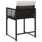 vidaXL Gartenstühle mit Kissen 4 Stk. Schwarz Poly Rattan vidaXL Gartenstühle mit Kissen 4 Stk. Schwarz Poly Rattan