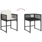 vidaXL Gartenstühle mit Kissen 4 Stk. Schwarz Poly Rattan vidaXL Gartenstühle mit Kissen 4 Stk. Schwarz Poly Rattan