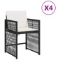 vidaXL Gartenstühle mit Kissen 4 Stk. Schwarz Poly Rattan vidaXL Gartenstühle mit Kissen 4 Stk. Schwarz Poly Rattan