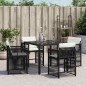 vidaXL Gartenstühle mit Kissen 4 Stk. Schwarz Poly Rattan vidaXL Gartenstühle mit Kissen 4 Stk. Schwarz Poly Rattan