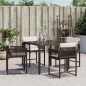 vidaXL Gartenstühle mit Kissen 4 Stk. Braun Poly Rattan vidaXL Gartenstühle mit Kissen 4 Stk. Braun Poly Rattan