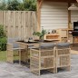 vidaXL 5-tlg. Garten-Essgruppe mit Kissen Beigemischung Poly Rattan vidaXL 5-tlg. Garten-Essgruppe mit Kissen Beigemischung Poly Rattan