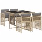 vidaXL 5-tlg. Garten-Essgruppe mit Kissen Beigemischung Poly Rattan vidaXL 5-tlg. Garten-Essgruppe mit Kissen Beigemischung Poly Rattan