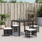 vidaXL Gartenhocker mit Kissen 4 Stk. Schwarz 41x41x36 cm Poly Rattan vidaXL Gartenhocker mit Kissen 4 Stk. Schwarz 41x41x36 cm Poly Rattan