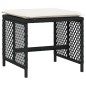 vidaXL Gartenhocker mit Kissen 4 Stk. Schwarz 41x41x36 cm Poly Rattan vidaXL Gartenhocker mit Kissen 4 Stk. Schwarz 41x41x36 cm Poly Rattan