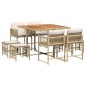 vidaXL 9-tlg. Garten-Essgruppe mit Kissen Beige Poly Rattan vidaXL 9-tlg. Garten-Essgruppe mit Kissen Beige Poly Rattan