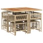 vidaXL 9-tlg. Garten-Essgruppe mit Kissen Beige Poly Rattan vidaXL 9-tlg. Garten-Essgruppe mit Kissen Beige Poly Rattan