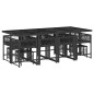 vidaXL 13-tlg. Garten-Essgruppe mit Kissen Schwarz Poly Rattan vidaXL 13-tlg. Garten-Essgruppe mit Kissen Schwarz Poly Rattan