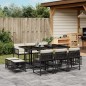 vidaXL 11-tlg. Garten-Essgruppe mit Kissen Schwarz Poly Rattan vidaXL 11-tlg. Garten-Essgruppe mit Kissen Schwarz Poly Rattan