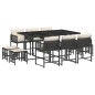 vidaXL 11-tlg. Garten-Essgruppe mit Kissen Schwarz Poly Rattan vidaXL 11-tlg. Garten-Essgruppe mit Kissen Schwarz Poly Rattan