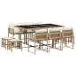 vidaXL 11-tlg. Garten-Essgruppe mit Kissen Beige Poly Rattan vidaXL 11-tlg. Garten-Essgruppe mit Kissen Beige Poly Rattan