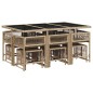 vidaXL 11-tlg. Garten-Essgruppe mit Kissen Beige Poly Rattan vidaXL 11-tlg. Garten-Essgruppe mit Kissen Beige Poly Rattan