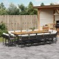 vidaXL 15-tlg. Garten-Essgruppe mit Kissen Schwarz Poly Rattan vidaXL 15-tlg. Garten-Essgruppe mit Kissen Schwarz Poly Rattan