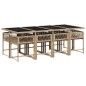 vidaXL 9-tlg. Garten-Essgruppe mit Kissen Beige Poly Rattan vidaXL 9-tlg. Garten-Essgruppe mit Kissen Beige Poly Rattan