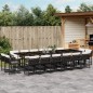 vidaXL 17-tlg. Garten-Essgruppe mit Kissen Schwarz Poly Rattan vidaXL 17-tlg. Garten-Essgruppe mit Kissen Schwarz Poly Rattan