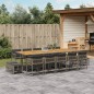 vidaXL 15-tlg. Garten-Essgruppe mit Kissen Grau Poly Rattan vidaXL 15-tlg. Garten-Essgruppe mit Kissen Grau Poly Rattan