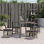 vidaXL Gartenhocker mit Kissen 4 Stk. Grau 41x41x36 cm Poly Rattan vidaXL Gartenhocker mit Kissen 4 Stk. Grau 41x41x36 cm Poly Rattan