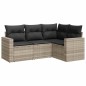 vidaXL 4-tlg. Garten-Sofagarnitur mit Kissen Hellgrau Poly Rattan vidaXL 4-tlg. Garten-Sofagarnitur mit Kissen Hellgrau Poly Rattan