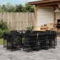 vidaXL 11-tlg. Garten-Essgruppe mit Kissen Schwarz Poly Rattan vidaXL 11-tlg. Garten-Essgruppe mit Kissen Schwarz Poly Rattan