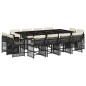 vidaXL 13-tlg. Garten-Essgruppe mit Kissen Schwarz Poly Rattan vidaXL 13-tlg. Garten-Essgruppe mit Kissen Schwarz Poly Rattan
